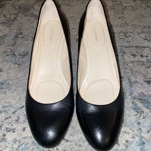 Black Calvin Klein Wedge Pumps